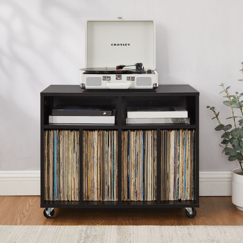 Crosley Furniture - Carlo Rolling Record Player Stand With Vinyl Storage - CF1134-BK view 8