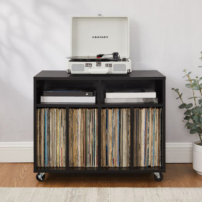 Crosley Furniture - Carlo Rolling Record Player Stand With Vinyl Storage - CF1134-BK view 8