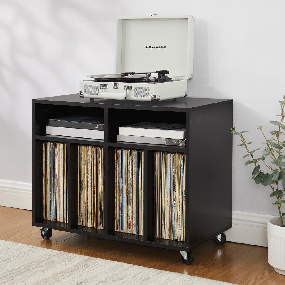 Crosley Furniture - Carlo Rolling Record Player Stand With Vinyl Storage - CF1134-BK view 9