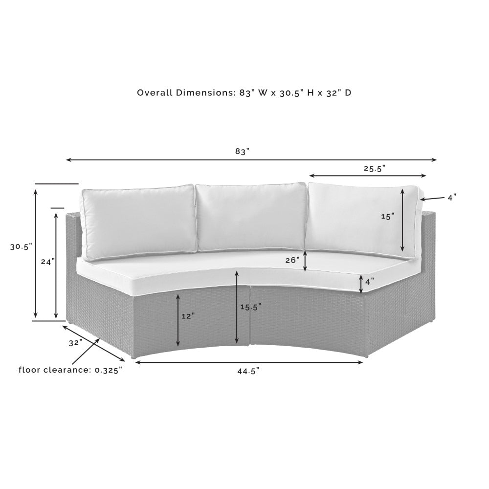 Crosley Furniture - Catalina Outdoor Wicker Round Sectional Sofa Gray - CO7120-GY_CLOSEOUT veiw 6