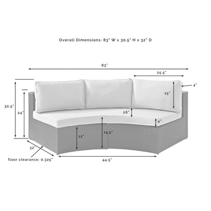 Crosley Furniture - Catalina Outdoor Wicker Round Sectional Sofa Gray - CO7120-GY_CLOSEOUT veiw 6