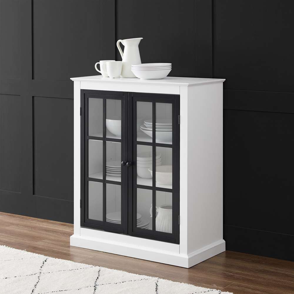 Crosley Furniture Cecily Stackable Storage Pantry White/Matte Black - CF3125-WH veiw 1