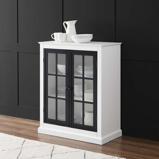 Crosley Furniture Cecily Stackable Storage Pantry White/Matte Black - CF3125-WH veiw 1
