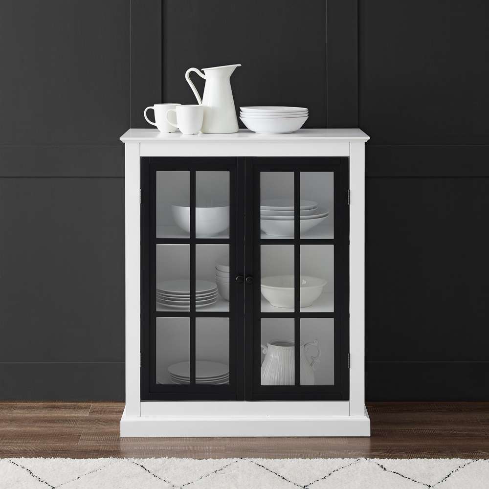 Crosley Furniture Cecily Stackable Storage Pantry White/Matte Black - CF3125-WH veiw 2