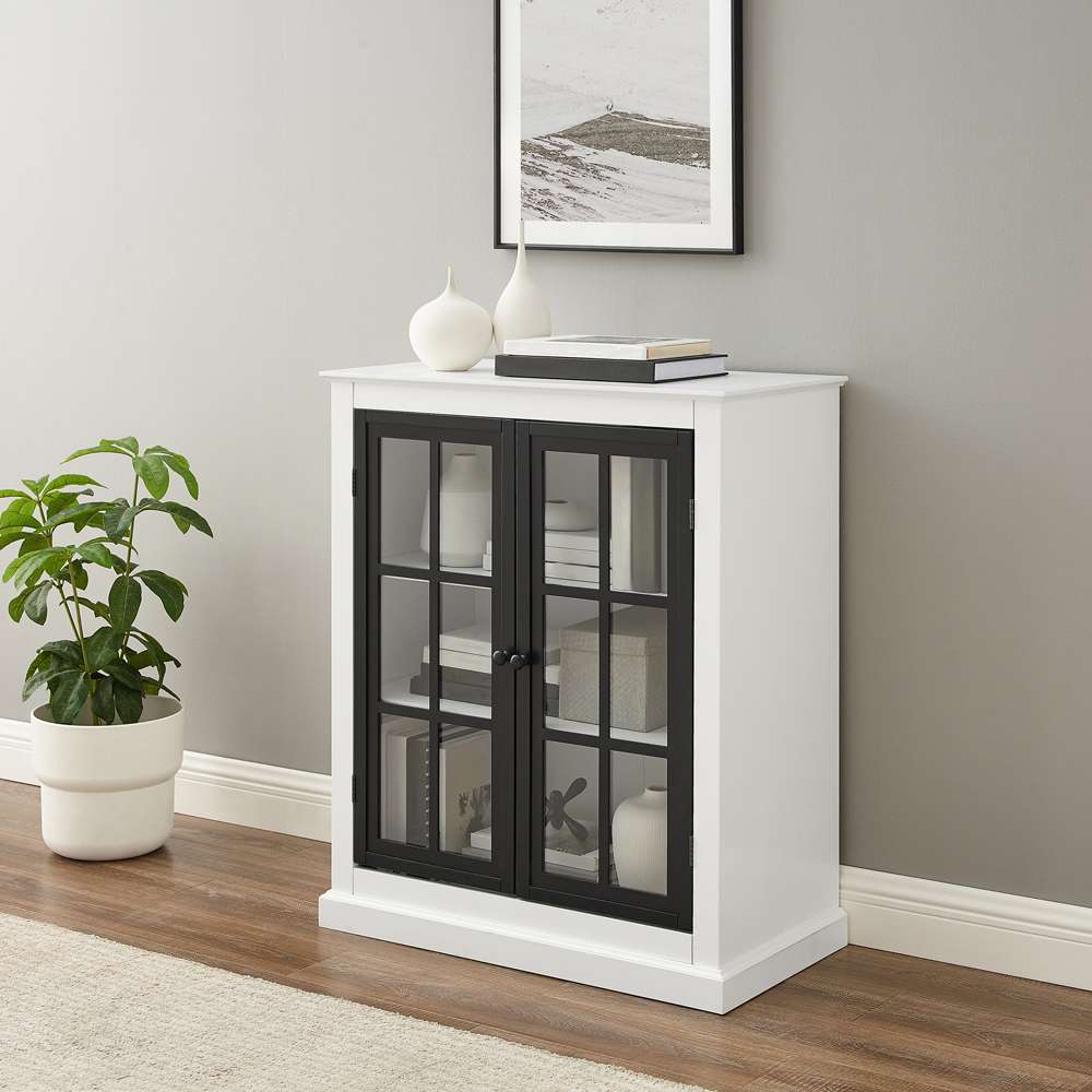 Crosley Furniture Cecily Stackable Storage Pantry White/Matte Black - CF3125-WH veiw 3