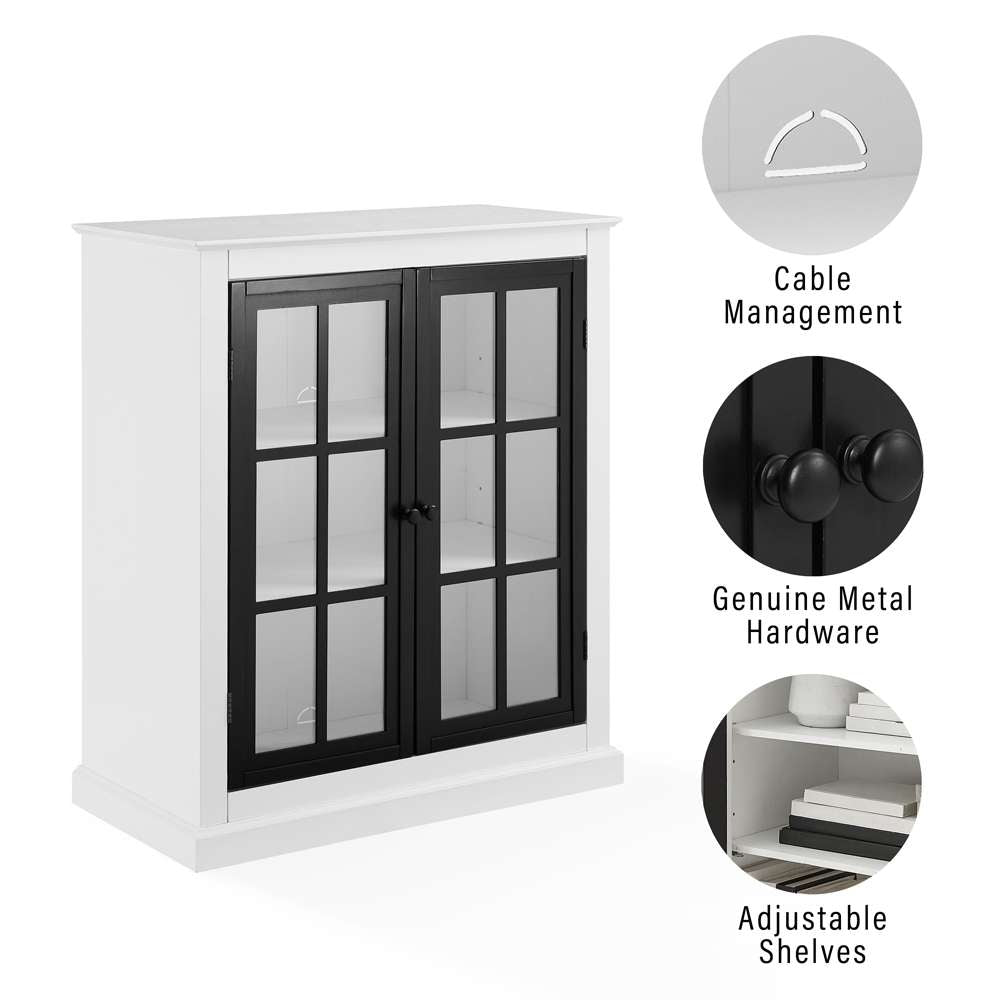 Crosley Furniture Cecily Stackable Storage Pantry White/Matte Black - CF3125-WH veiw 6