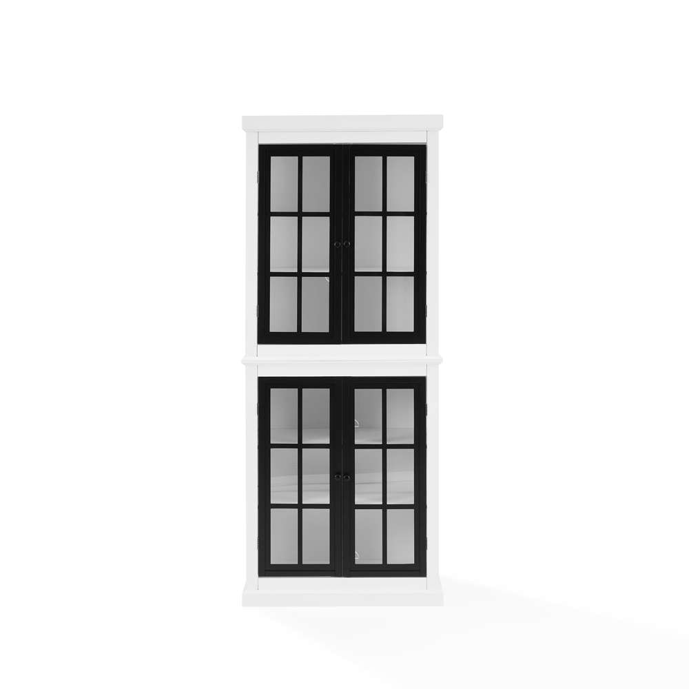 Crosley Furniture Cecily Tall Storage Pantry White/Matte Black - 2 Stackable Pantries - KF33023-WH veiw 10