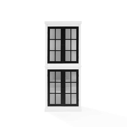 Crosley Furniture Cecily Tall Storage Pantry White/Matte Black - 2 Stackable Pantries - KF33023-WH veiw 10