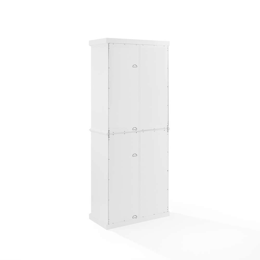 Crosley Furniture Cecily Tall Storage Pantry White/Matte Black - 2 Stackable Pantries - KF33023-WH veiw 12