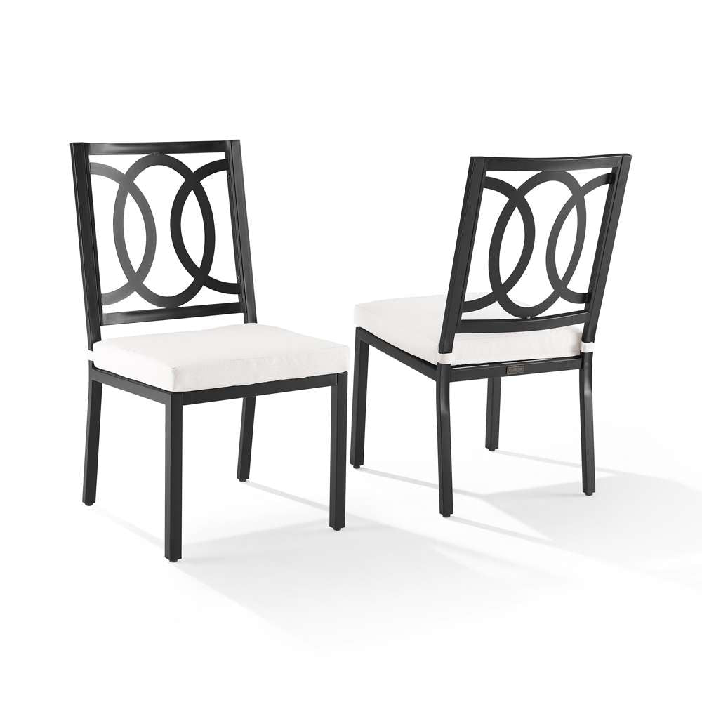 Crosley Furniture - Chambers 2Pc Outdoor Dining Chair Set Creme/Matte Black - 2 Chairs - KO60053MB-CR_CLOSEOUT veiw 1