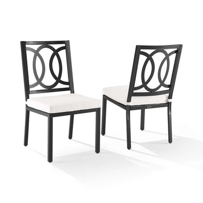 Crosley Furniture - Chambers 2Pc Outdoor Dining Chair Set Creme/Matte Black - 2 Chairs - KO60053MB-CR_CLOSEOUT veiw 1