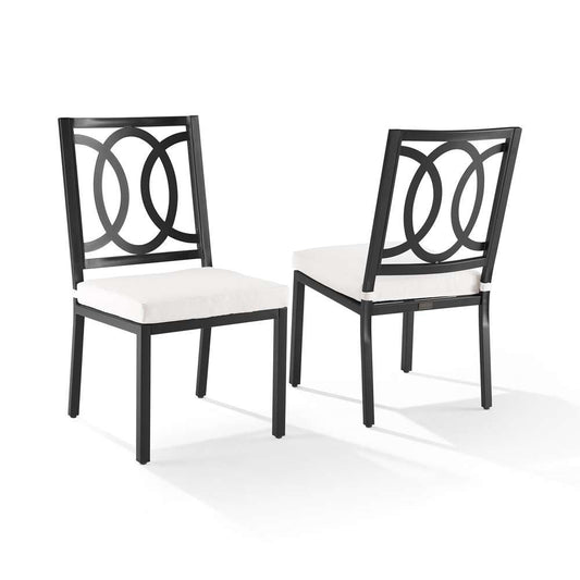 Crosley Furniture - Chambers 2Pc Outdoor Dining Chair Set Creme/Matte Black - 2 Chairs - KO60053MB-CR_CLOSEOUT veiw 1