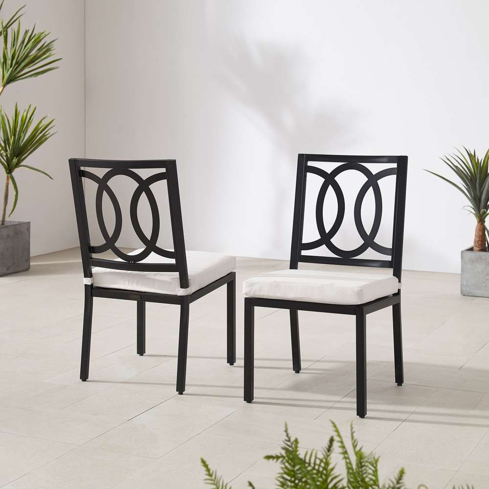 Crosley Furniture - Chambers 2Pc Outdoor Dining Chair Set Creme/Matte Black - 2 Chairs - KO60053MB-CR_CLOSEOUT veiw 2