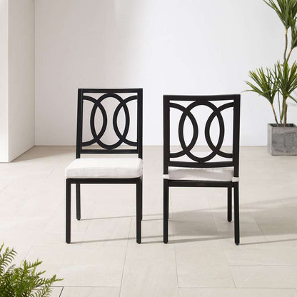 Crosley Furniture - Chambers 2Pc Outdoor Dining Chair Set Creme/Matte Black - 2 Chairs - KO60053MB-CR_CLOSEOUT veiw 3