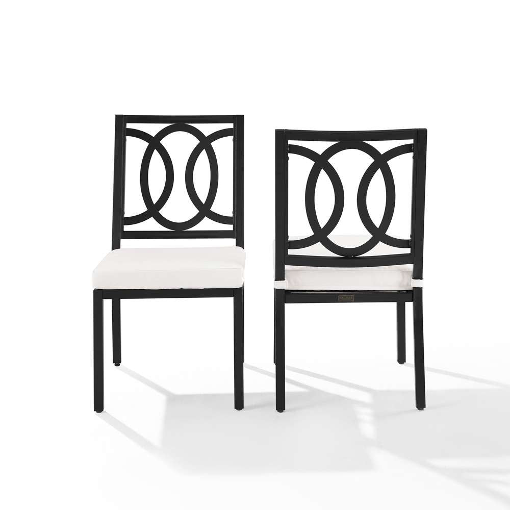 Crosley Furniture - Chambers 2Pc Outdoor Dining Chair Set Creme/Matte Black - 2 Chairs - KO60053MB-CR_CLOSEOUT veiw 6