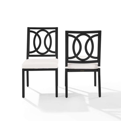 Crosley Furniture - Chambers 2Pc Outdoor Dining Chair Set Creme/Matte Black - 2 Chairs - KO60053MB-CR_CLOSEOUT veiw 6