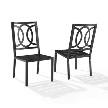 Crosley Furniture - Chambers 2Pc Outdoor Dining Chair Set Creme/Matte Black - 2 Chairs - KO60053MB-CR_CLOSEOUT veiw 7