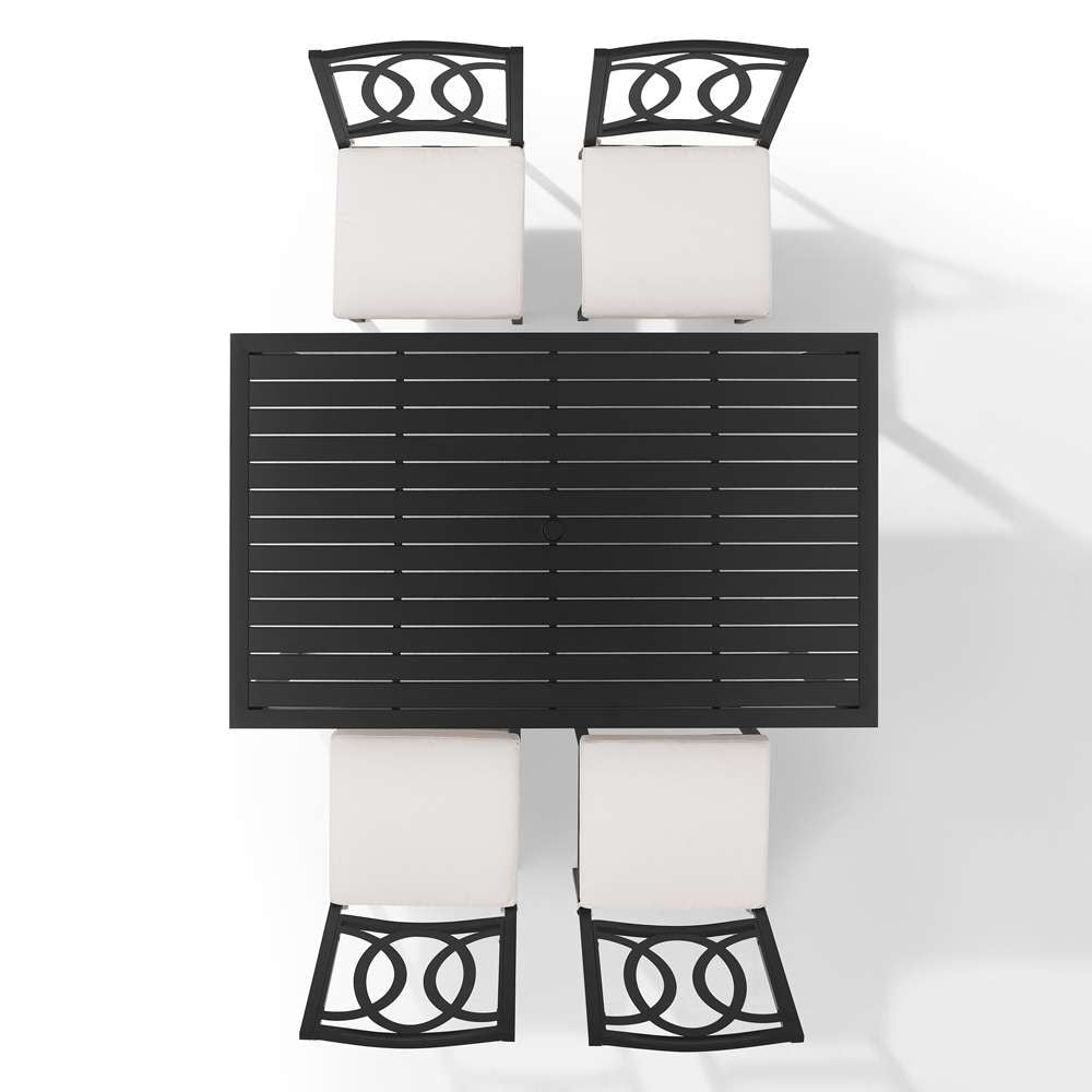 Crosley Furniture - Chambers 5Pc Outdoor Dining Set Creme/Matte Black - Table & 4 Chairs - KO60054MB-CR_CLOSEOUT veiw 7