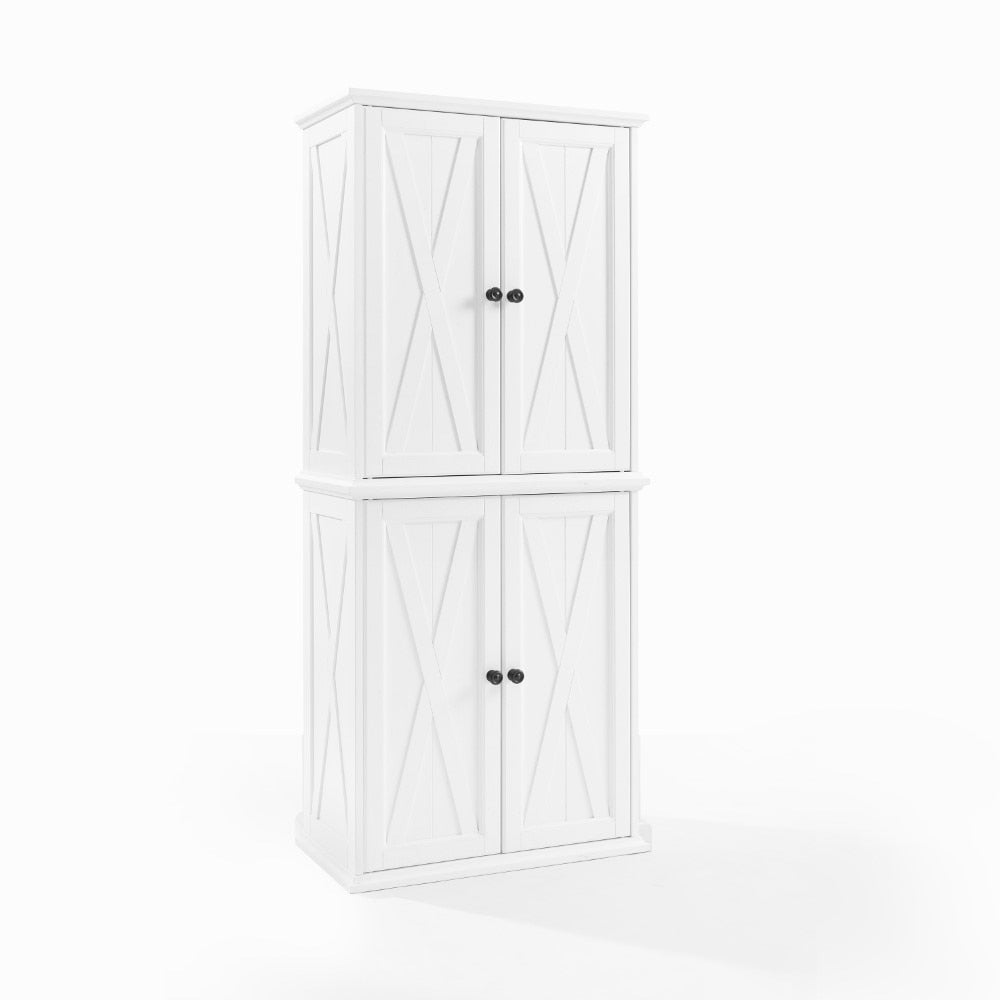 Crosley Furniture - Clifton Tall Pantry Distressed White - 2 Stackable Pantries - KF33004WH veiw 1
