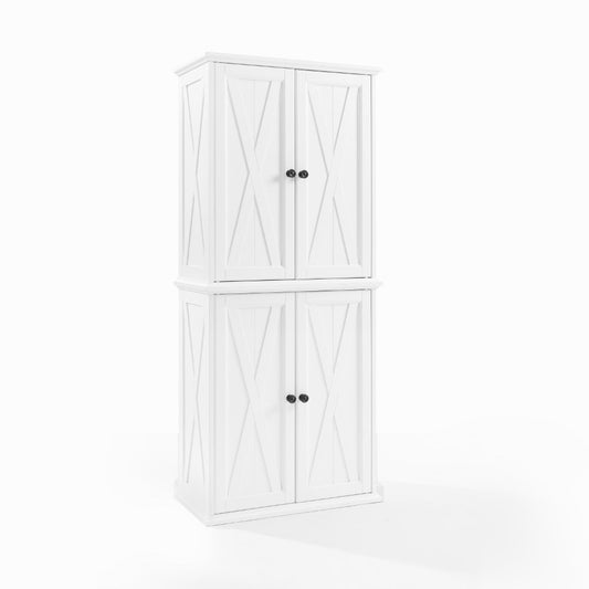 Crosley Furniture - Clifton Tall Pantry Distressed White - 2 Stackable Pantries - KF33004WH veiw 1