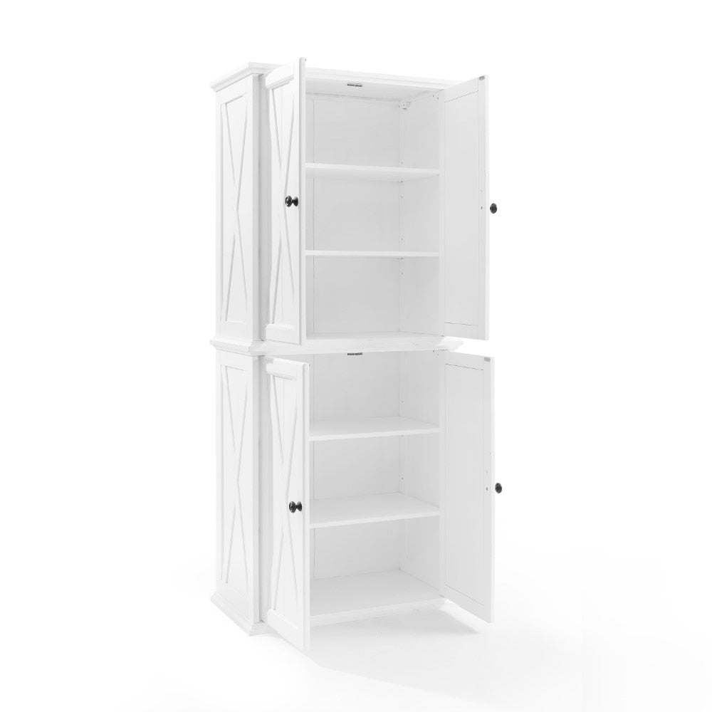 Crosley Furniture - Clifton Tall Pantry Distressed White - 2 Stackable Pantries - KF33004WH veiw 3