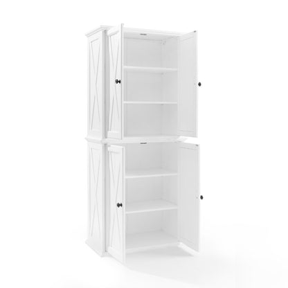 Crosley Furniture - Clifton Tall Pantry Distressed White - 2 Stackable Pantries - KF33004WH veiw 3