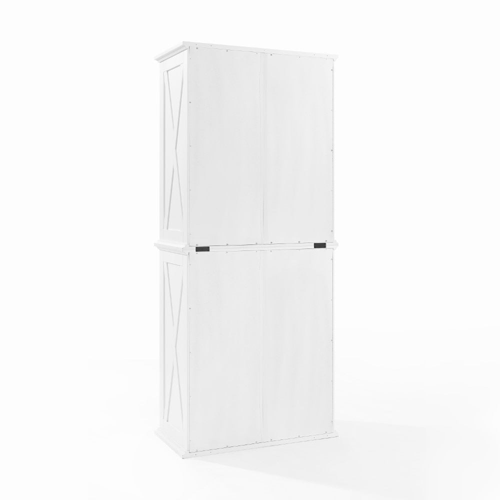 Crosley Furniture - Clifton Tall Pantry Distressed White - 2 Stackable Pantries - KF33004WH veiw 4