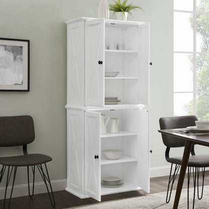 Crosley Furniture - Clifton Tall Pantry Distressed White - 2 Stackable Pantries - KF33004WH veiw 9