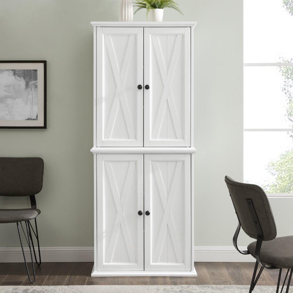 Crosley Furniture - Clifton Tall Pantry Distressed White - 2 Stackable Pantries - KF33004WH veiw 10