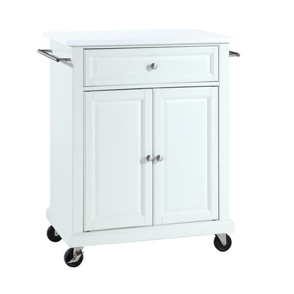 Crosley Furniture - Compact Granite Top Kitchen Cart White/White - KF30020EWH view 2