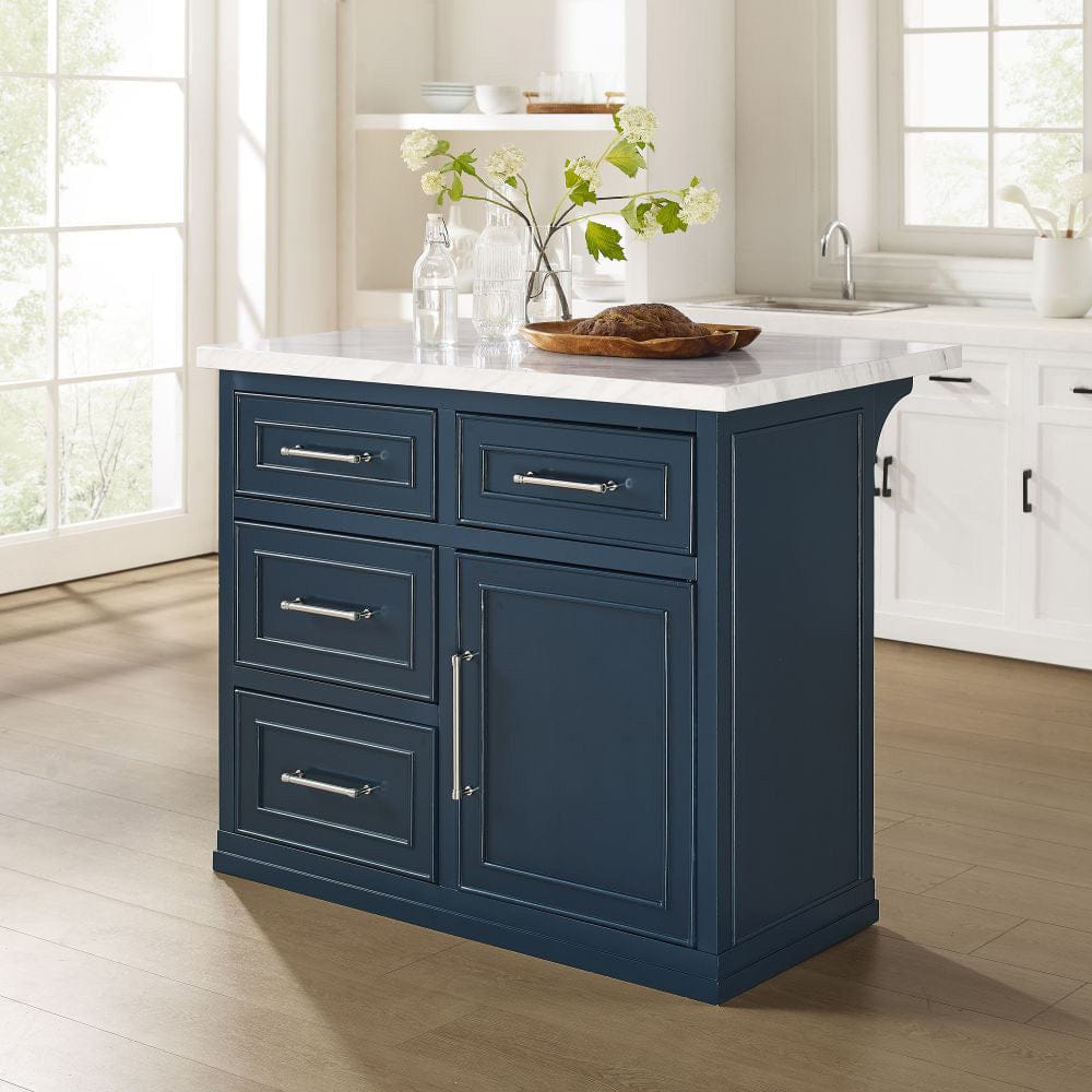 Crosley Furniture - Cutler Faux Marble Top Kitchen Island - KF30094WM-NV view 6