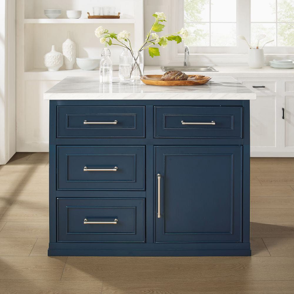 Crosley Furniture - Cutler Faux Marble Top Kitchen Island - KF30094WM-NV view 7