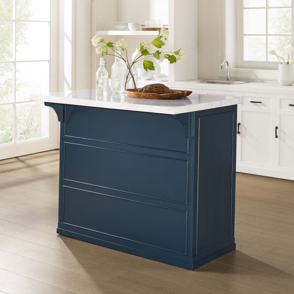 Crosley Furniture - Cutler Faux Marble Top Kitchen Island - KF30094WM-NV view 0