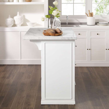 Crosley Furniture - Cutler Faux Marble Top Kitchen Island White/White Marble - KF30094WM-WH veiw 5