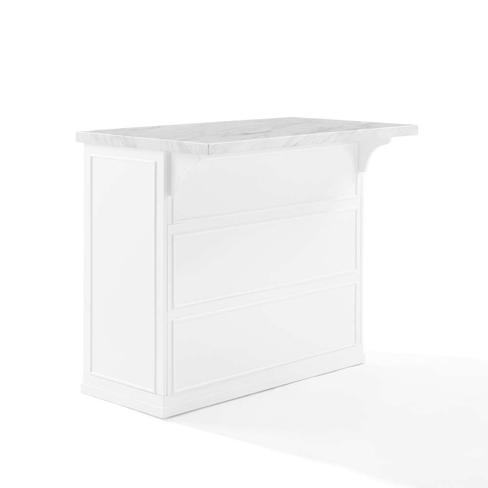 Crosley Furniture - Cutler Faux Marble Top Kitchen Island White/White Marble - KF30094WM-WH veiw 10