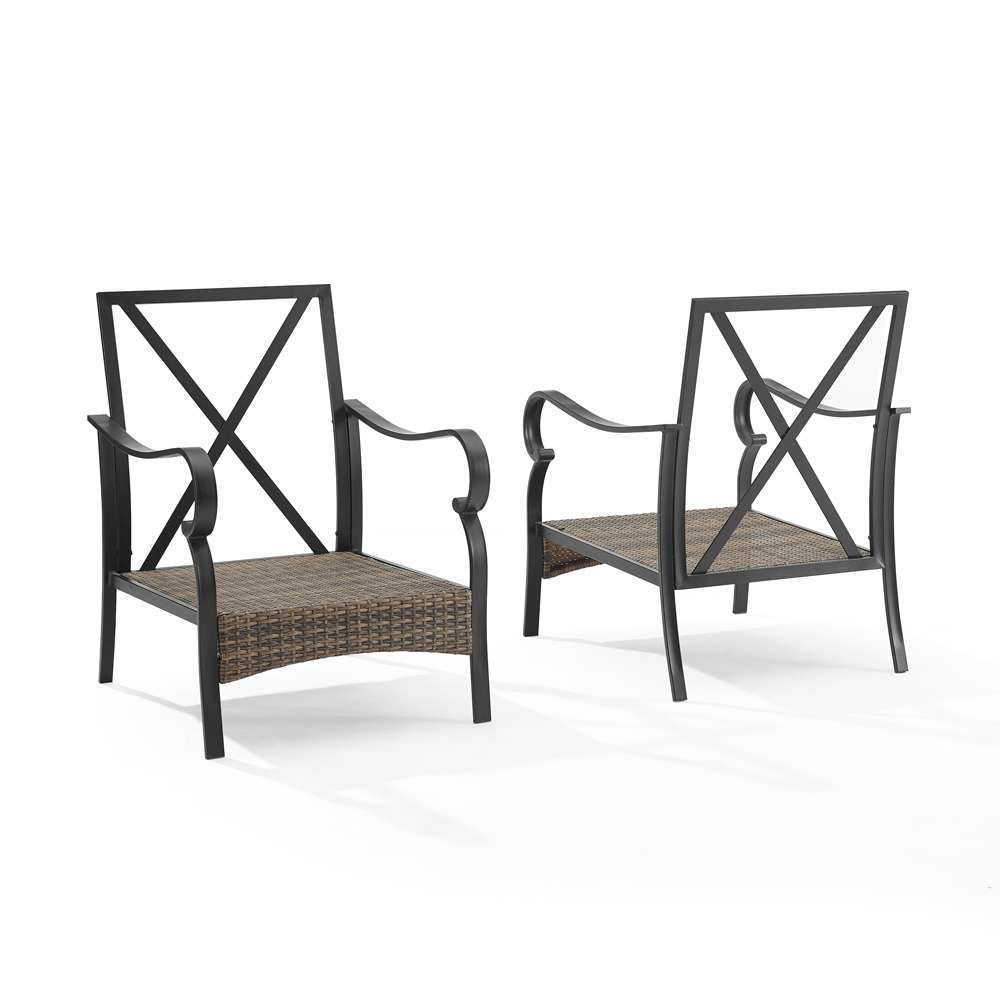 Crosley Furniture - Dahlia 2Pc Outdoor Metal And Wicker Armchair Set Taupe/Matte Black - 2 Armchairs - CO6251MB-TE_CLOSEOUT veiw 4