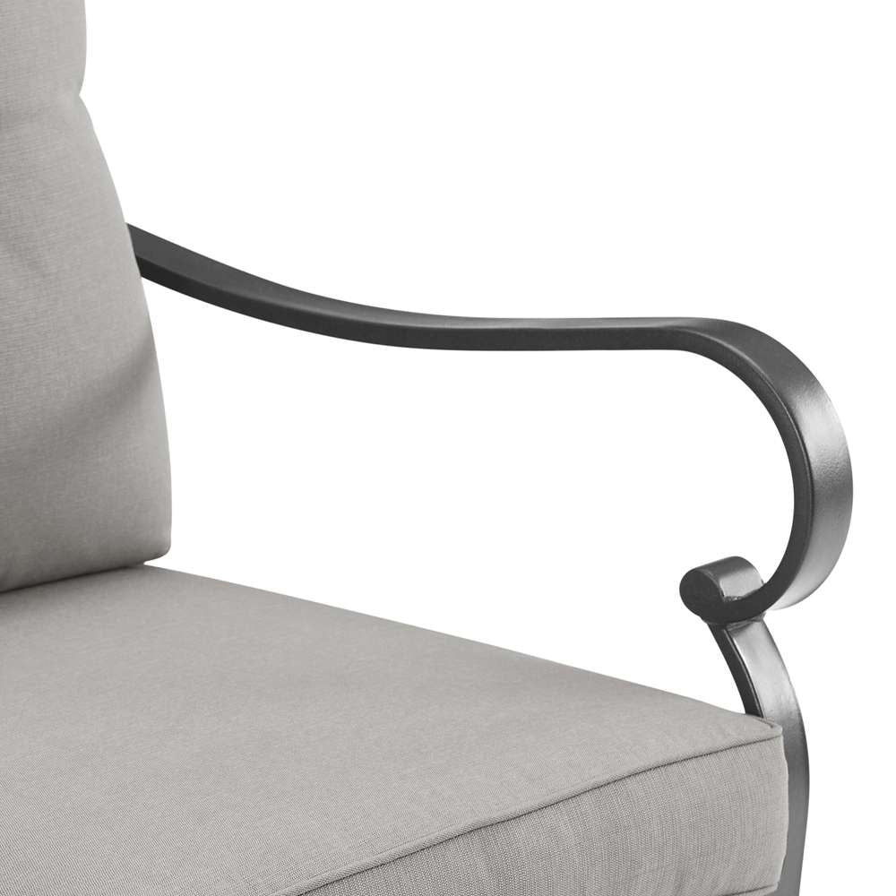 Crosley Furniture - Dahlia 5Pc Outdoor Metal Conversation Set W/ Fire Table Taupe/Matte Black - Dante Fire Table & 4 Armchairs - KO70354MB-TE_CLOSEOUT veiw 6