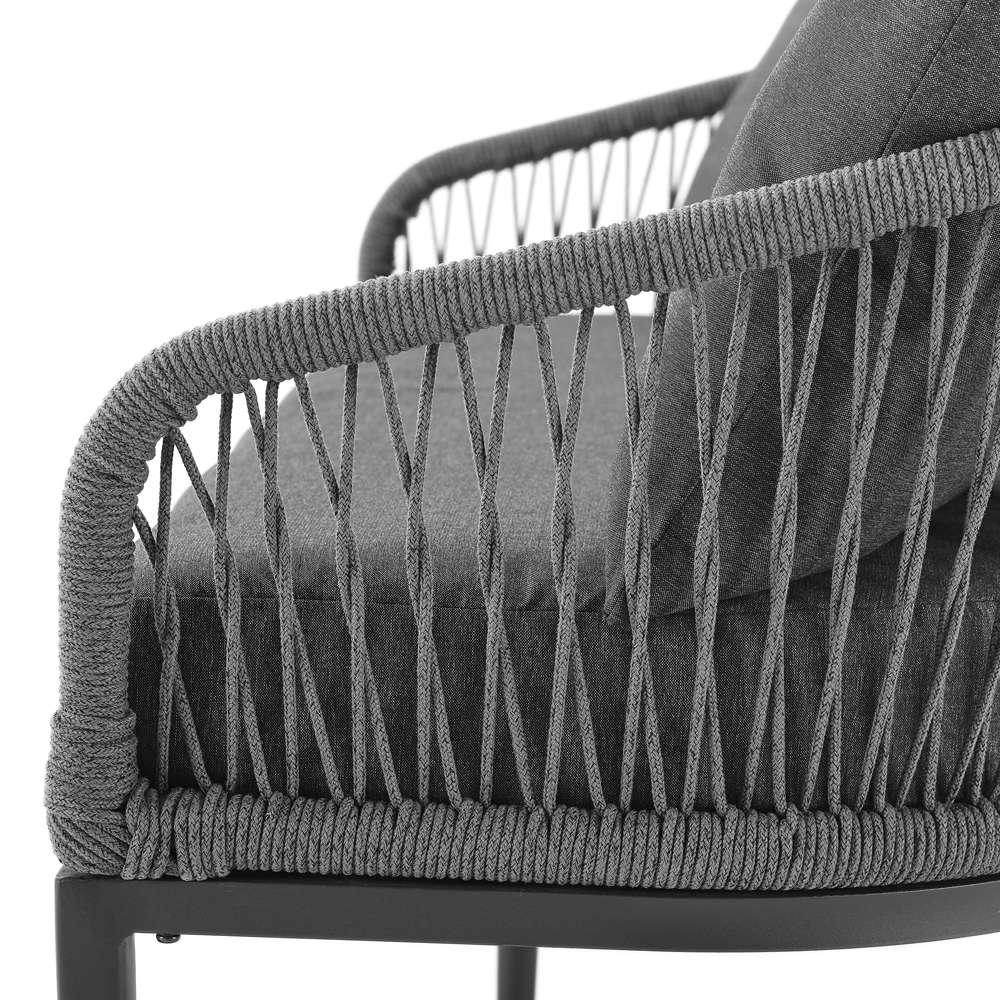 Crosley Furniture - Dover 2Pc Outdoor Rope Conversation Set Charcoal/Matte Black - Loveseat & Coffee Table - CO7330MB-CL_CLOSEOUT veiw 7