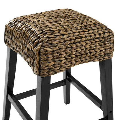 Crosley Furniture - Edgewater 2Pc Backless Counter Stool Set Seagrass/Darkbrown - 2 Stools - CF502527-SG veiw 4