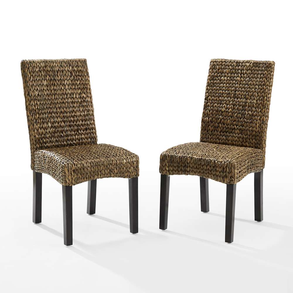 Crosley Furniture - Edgewater 2Pc Dining Chair Set Seagrass/Darkbrown - 2 Chairs - CF502418-SG veiw 3