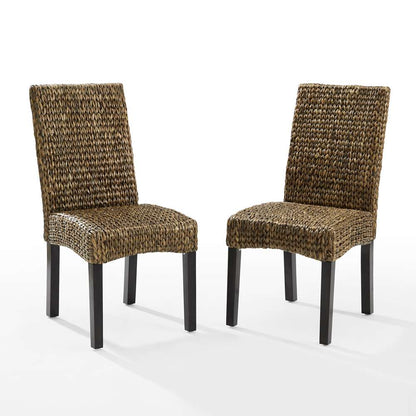 Crosley Furniture - Edgewater 2Pc Dining Chair Set Seagrass/Darkbrown - 2 Chairs - CF502418-SG veiw 3