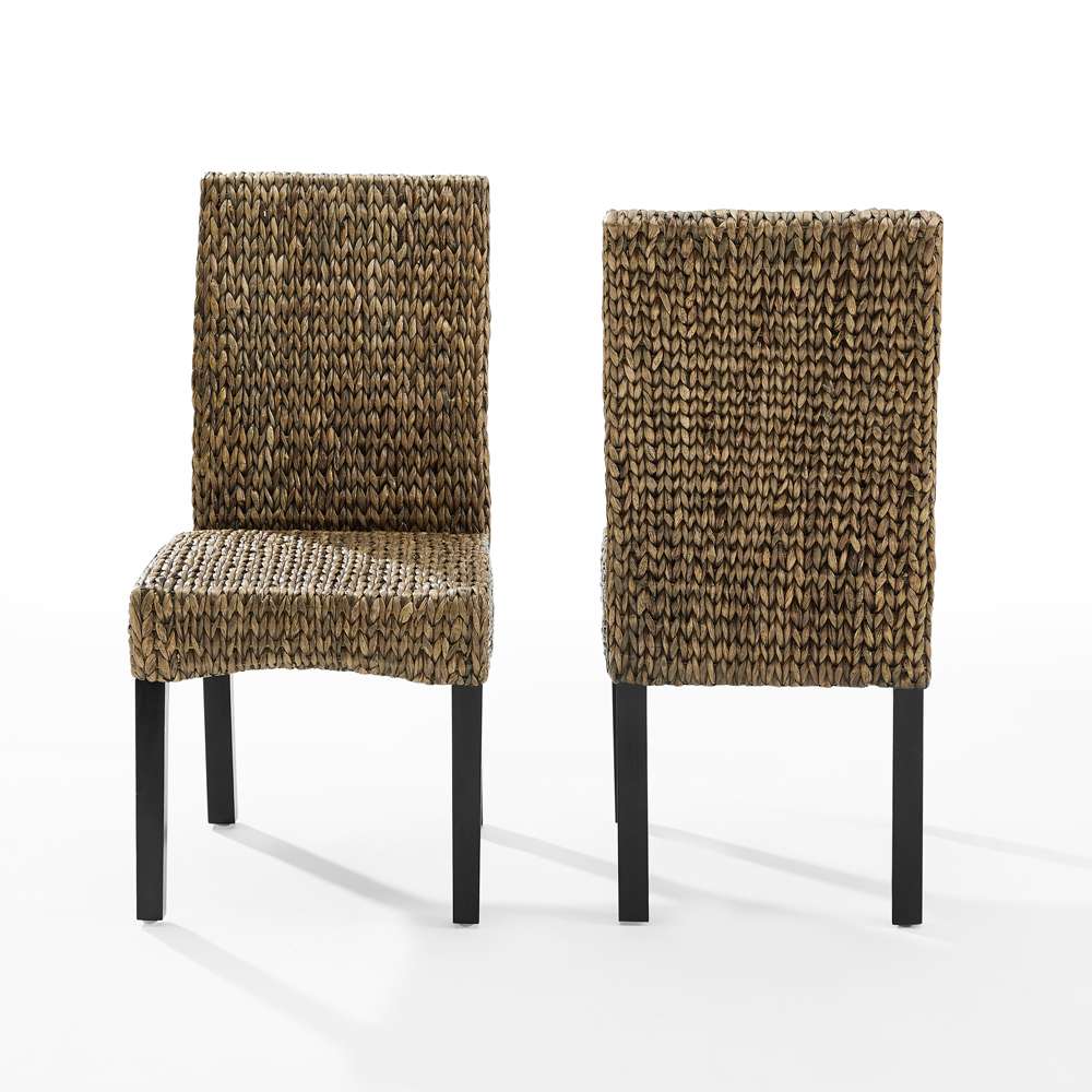 Crosley Furniture - Edgewater 2Pc Dining Chair Set Seagrass/Darkbrown - 2 Chairs - CF502418-SG veiw 4