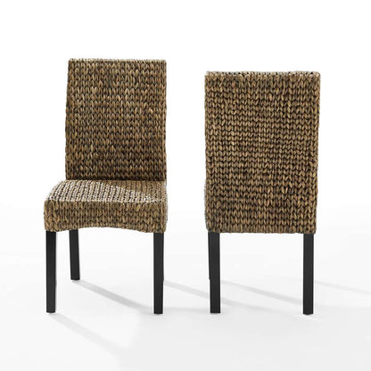 Crosley Furniture - Edgewater 2Pc Dining Chair Set Seagrass/Darkbrown - 2 Chairs - CF502418-SG veiw 4
