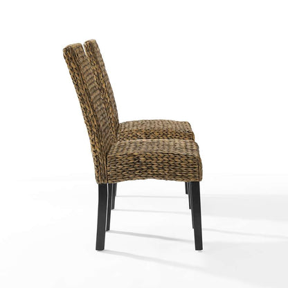 Crosley Furniture - Edgewater 2Pc Dining Chair Set Seagrass/Darkbrown - 2 Chairs - CF502418-SG veiw 5