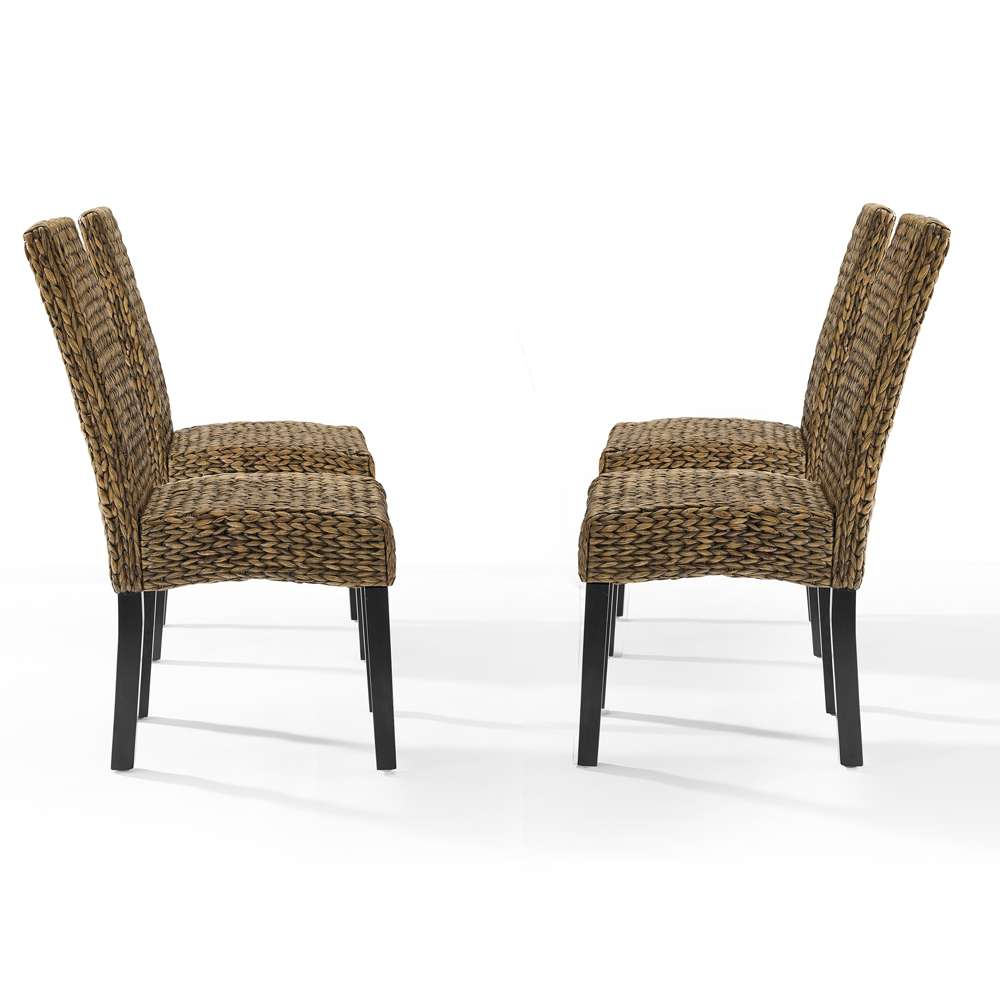 Crosley Furniture - Edgewater 4Pc Dining Chair Set Seagrass/Darkbrown - 4 Chairs - KF20029SG veiw 5