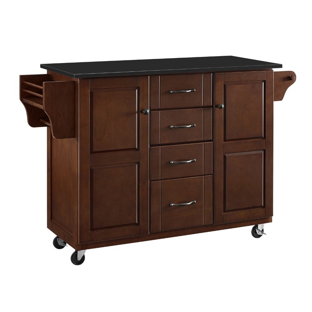 Crosley Furniture - Eleanor Black Granite Top Kitchen Cart - KF30174EMA veiw 2