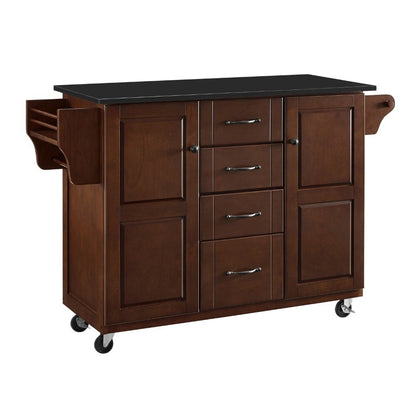 Crosley Furniture - Eleanor Black Granite Top Kitchen Cart - KF30174EMA veiw 3