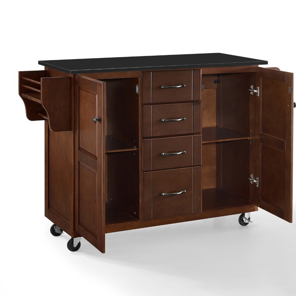 Crosley Furniture - Eleanor Black Granite Top Kitchen Cart - KF30174EMA veiw 8