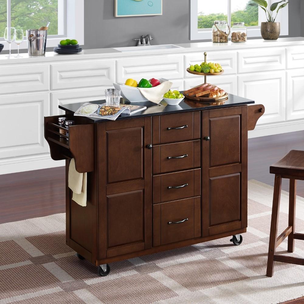 Crosley Furniture - Eleanor Black Granite Top Kitchen Cart - KF30174EMA veiw 9