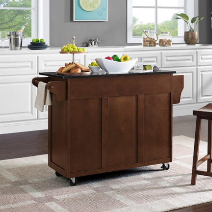 Crosley Furniture - Eleanor Black Granite Top Kitchen Cart - KF30174EMA veiw 10